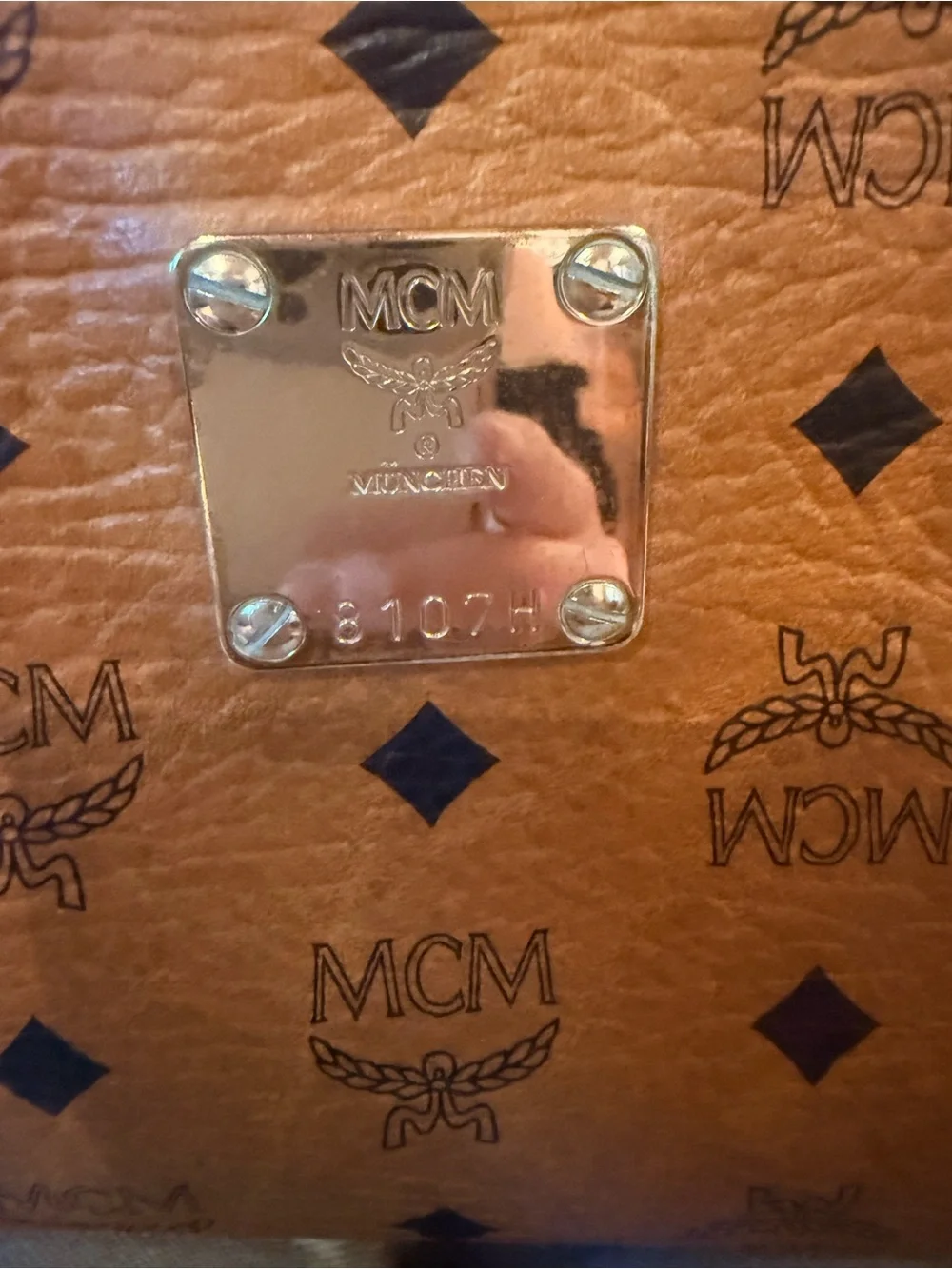 Vintage MCM Aren School Bag Tote Cognac Visetos Monogram Crossbody Shoulder